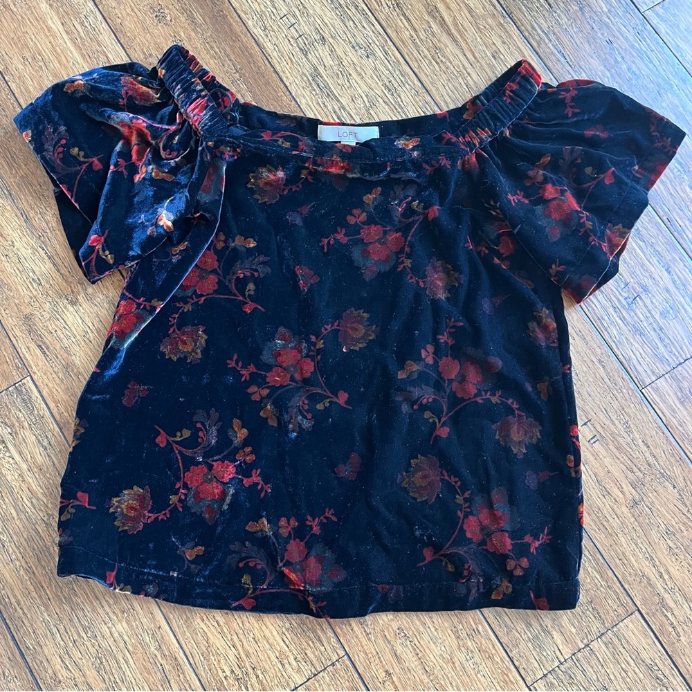 Loft off the shoulder velvet top